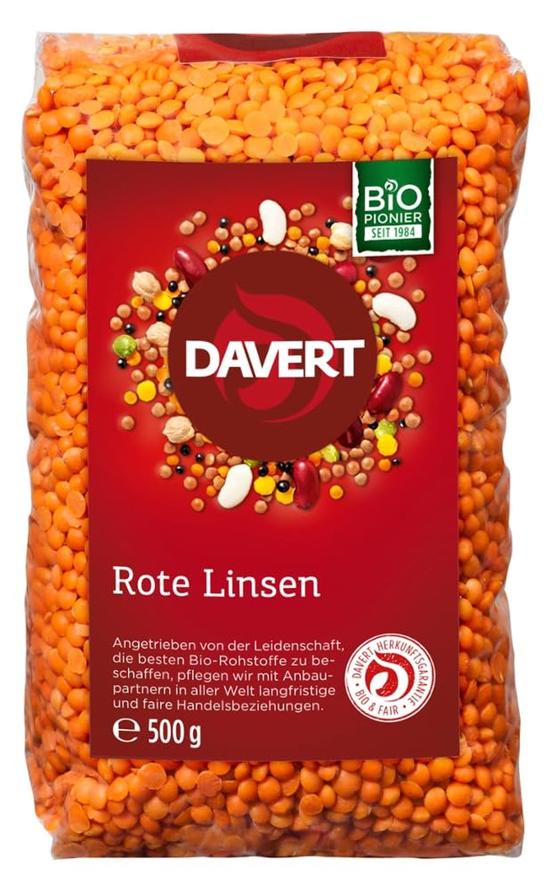 Lentejas rojas enteras Davert (1 x 500 g) - Bio