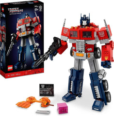 LEGO 10302 Icons Optimus Prime Set, Figura de Robot 2 en 1 y Modelo de Camión, Kit de Modelo de Juguete Transformers para Adultos, Regalo de Cumpleaños o Navidad para Hombres, Mujeres, Ella y Él Juegos de Construcción Besuche den LEGO-Store Cama Individual