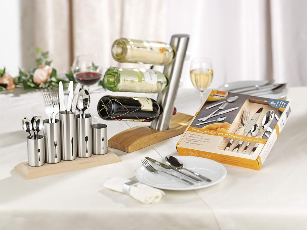 Portacubiertos de acero inoxidable, 1 paquete, Plata Naty Shop Kitchen