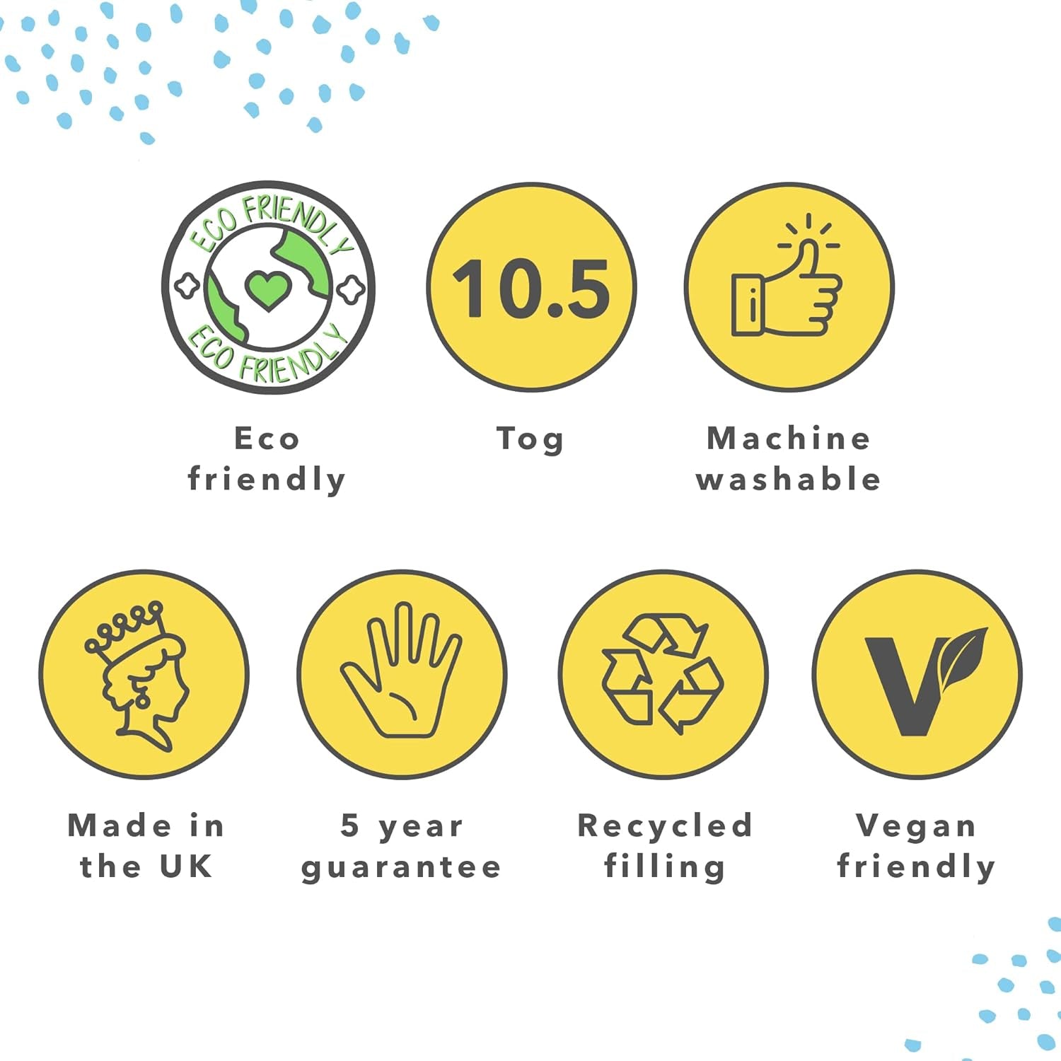 Just Right Snug Edredón, 10,5 tog, fibra hueca, blanco, cama doble Edredones y edredones Naty Shop