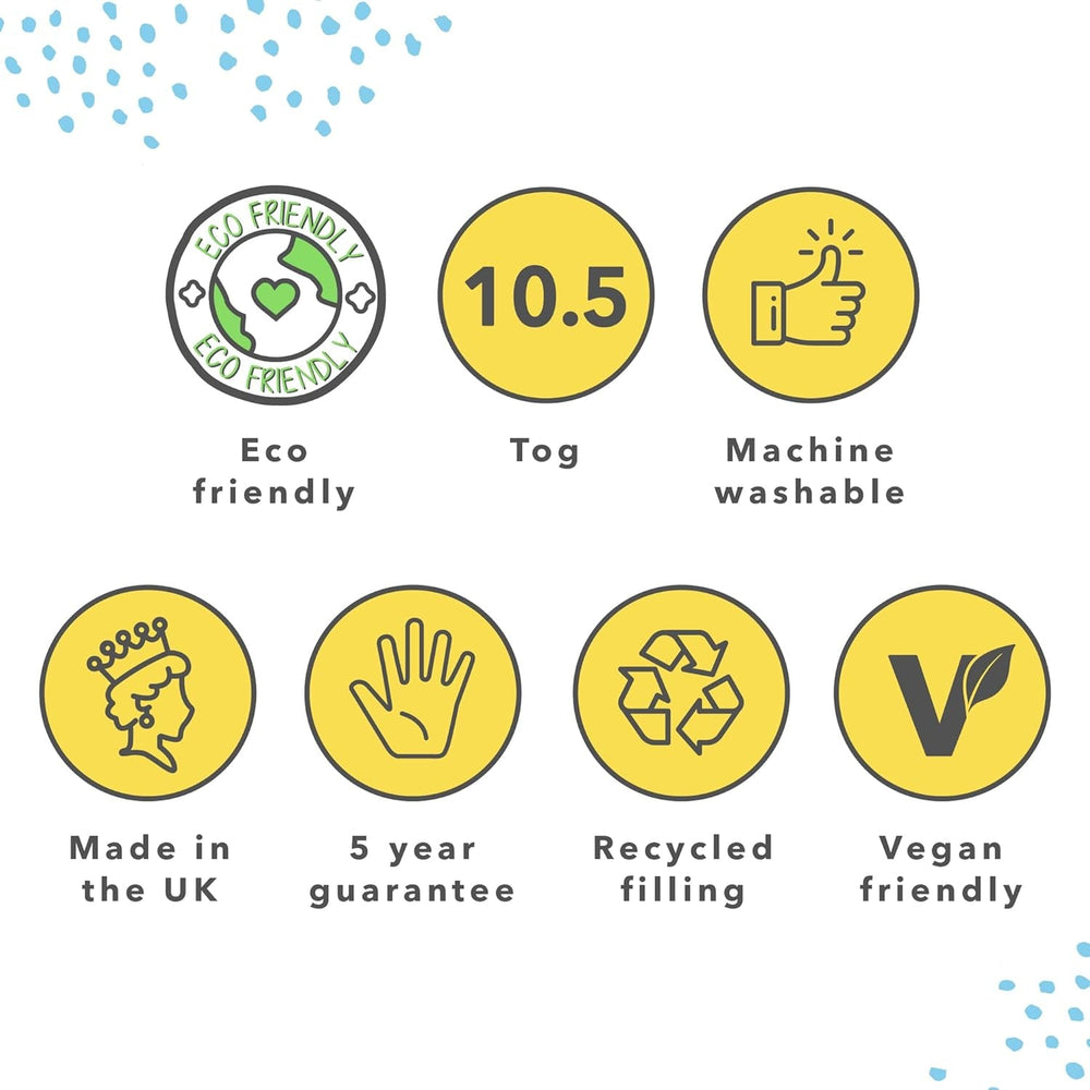 Just Right Snug Edredón, 10,5 tog, fibra hueca, blanco, cama doble Edredones y edredones Naty Shop