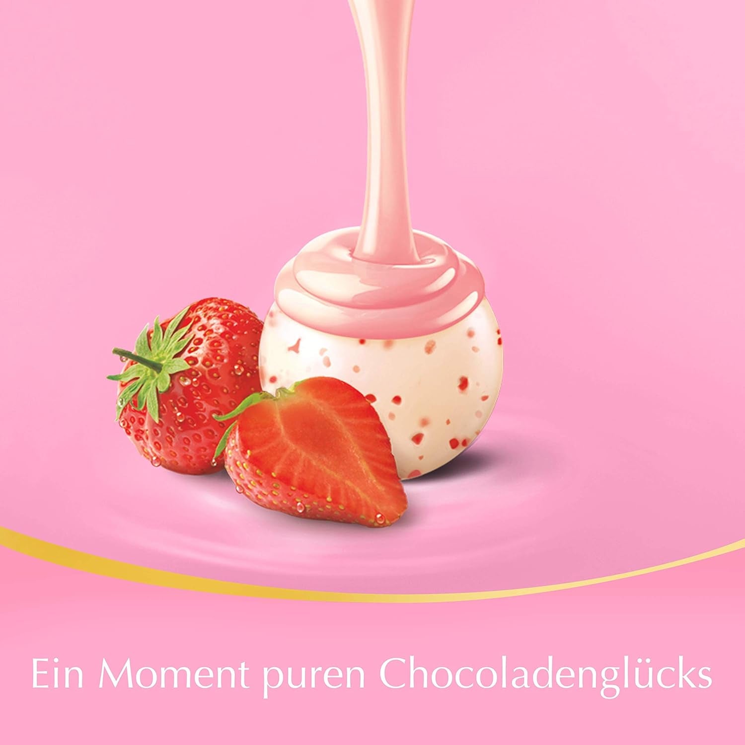 Bolas de chocolate extra oscuro Lindt LINDOR y bolas de chocolate con crema de fresa LINDOR | Bolsa resellable de 1 kg | aprox. 80 white chocolate balls with strawberry cream