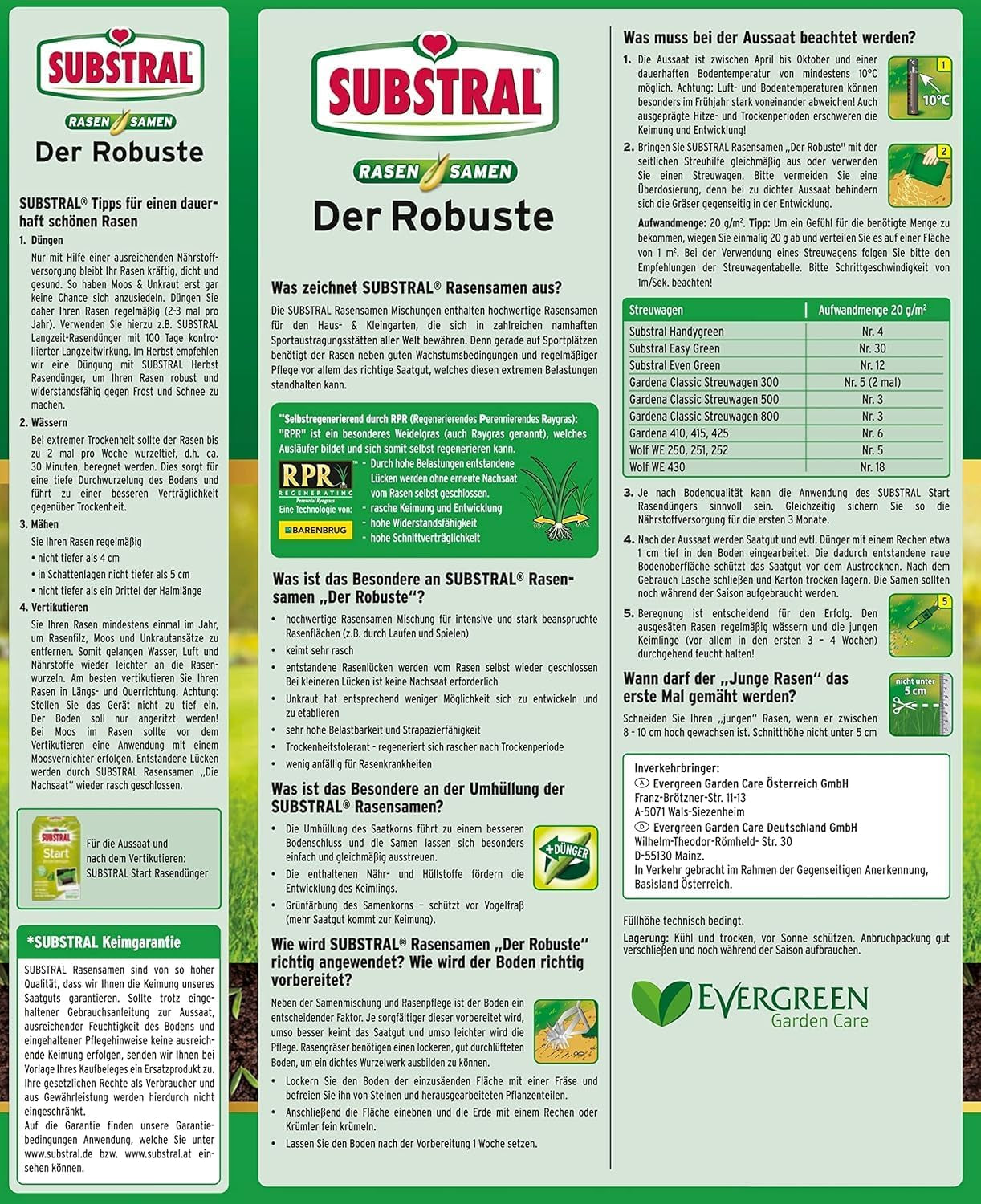 Substral Rasensamen Der Robuste, 1 Kg Für 50 M² - Sport- Und Spielrasen, Einzigartige Strapazierrasen-Mischung