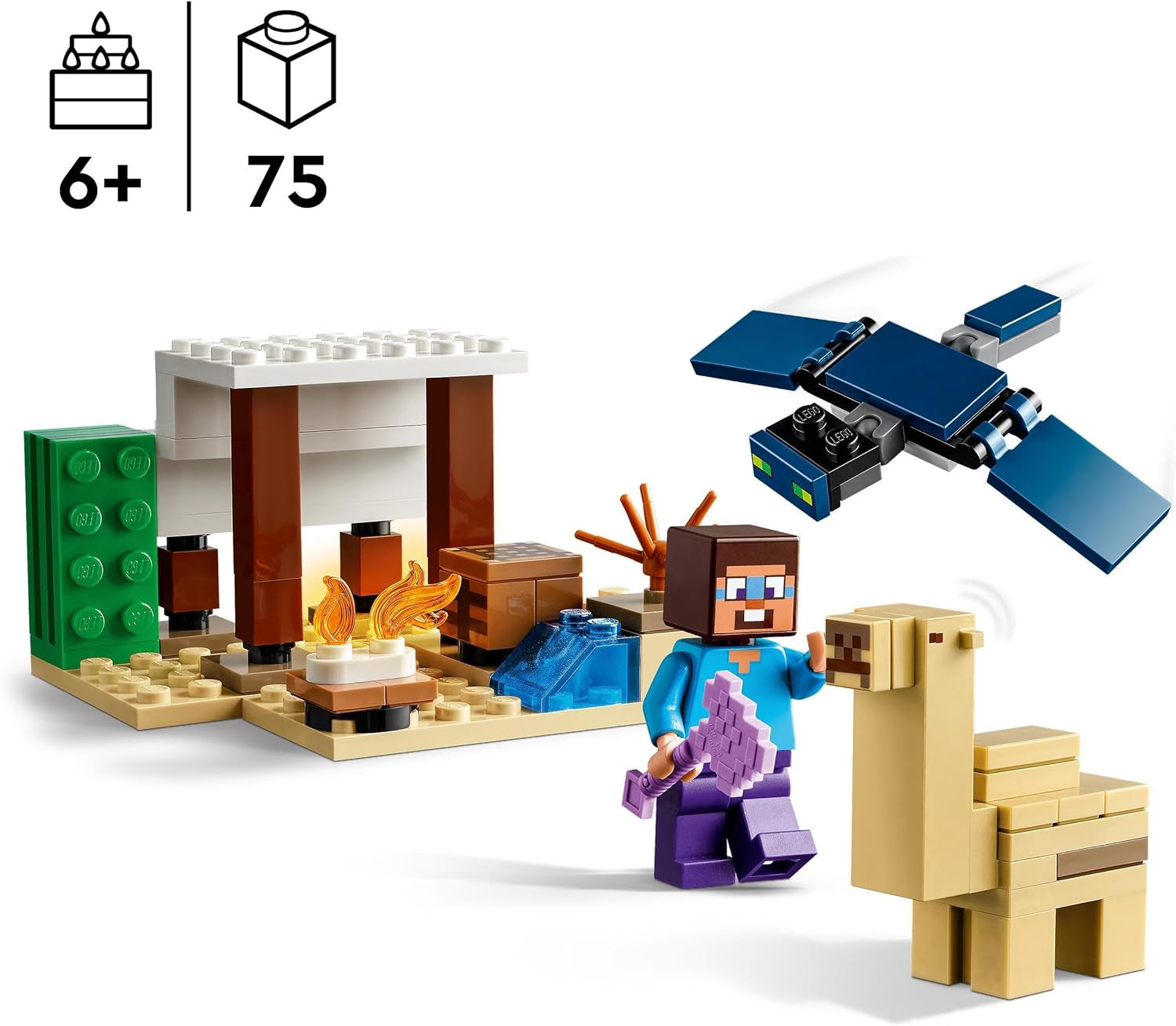LEGO Minecraft Steve's Desert Expedition, set de videojuego para niños y niñas, bioma con Steve, casa, figuritas y juguete Camel, regalo gamer para niños a partir de 6 años 21251 Juegos de construcción Besuche den LEGO-Store