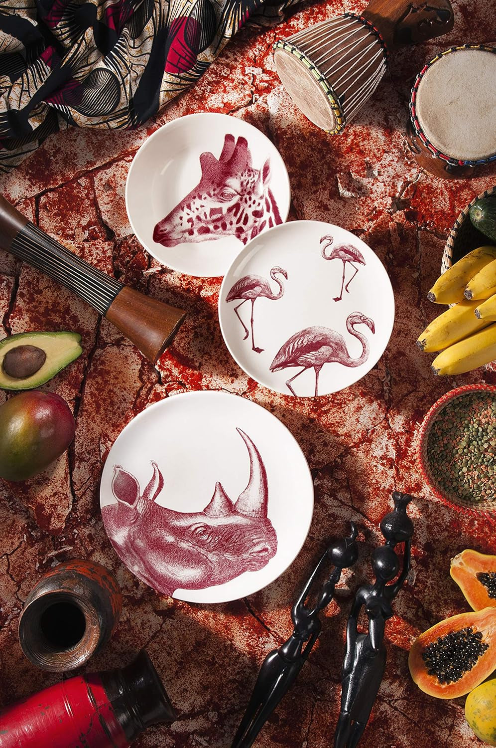 Farfurie Excelsa Flora & Fauna, ceramică, multicoloră