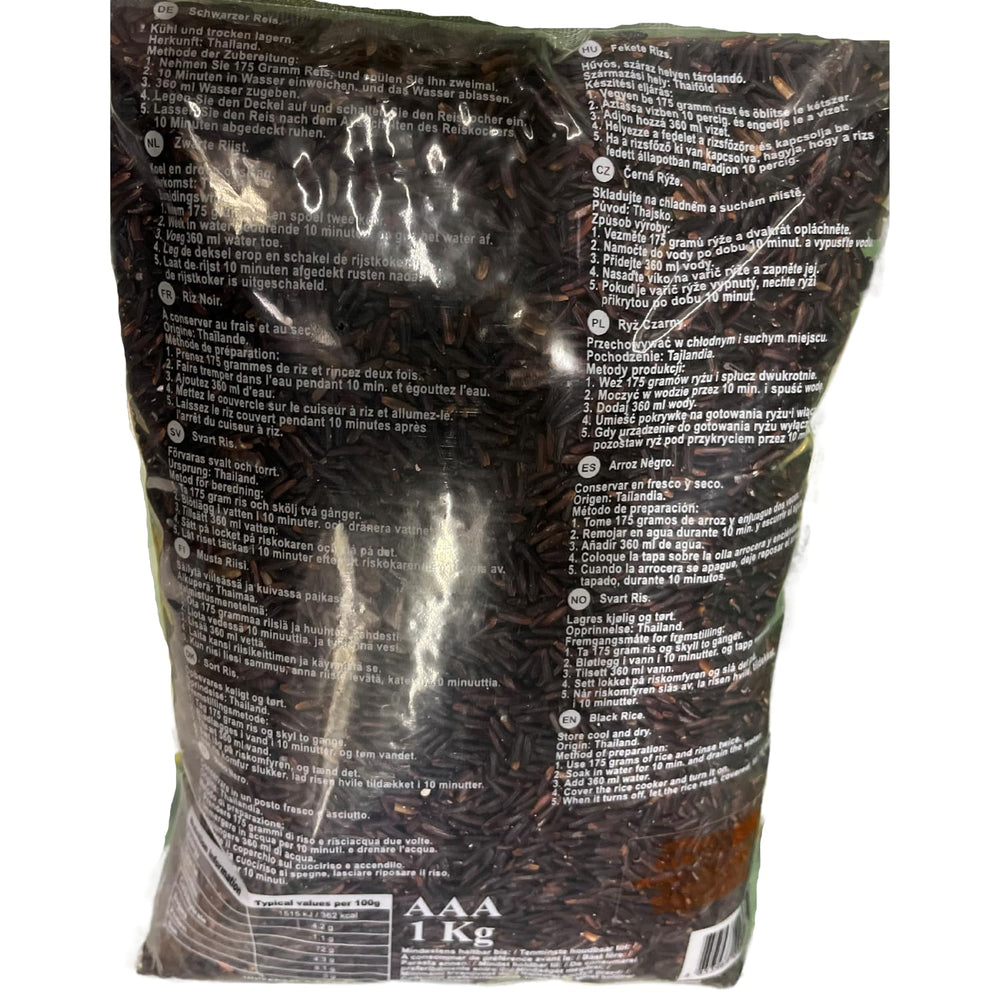 ARROZ ROYAL THAI - Arroz negro de grano largo (granos de arroz) - 1 x 1 kg
