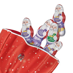 Milka Mini Santas – Mezcla de leche alpina, crema de leche y avellanas en envase individual festivo – 120 g