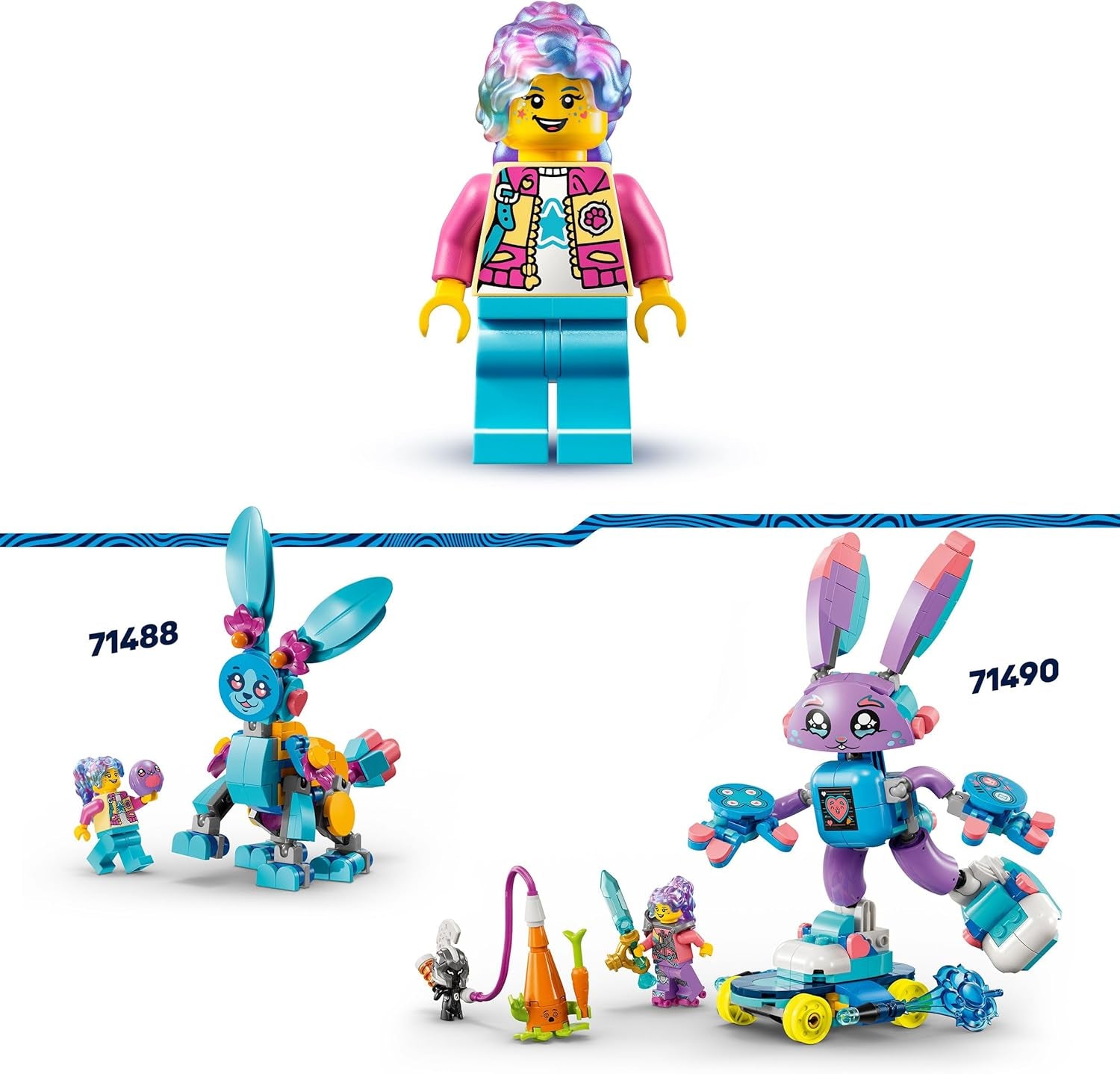 LEGO Dreamzzz Bunchus: Conejito de juguete para niños, aventuras creativas de animales, juego de fantasía 20 en 1 con minifigura de Izzie, regalo para niñas y niños de 7 años, 71488 Juegos de construcción Besuche den LEGO-Store