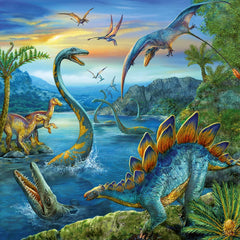 Ravensburger Puzzle jigsaw pentru copii - 09317 Fascinația dinozaurilor - puzzle jigsaw pentru copii de 5 ani și peste, cu 3X49 piese Puzzle Naty Shop