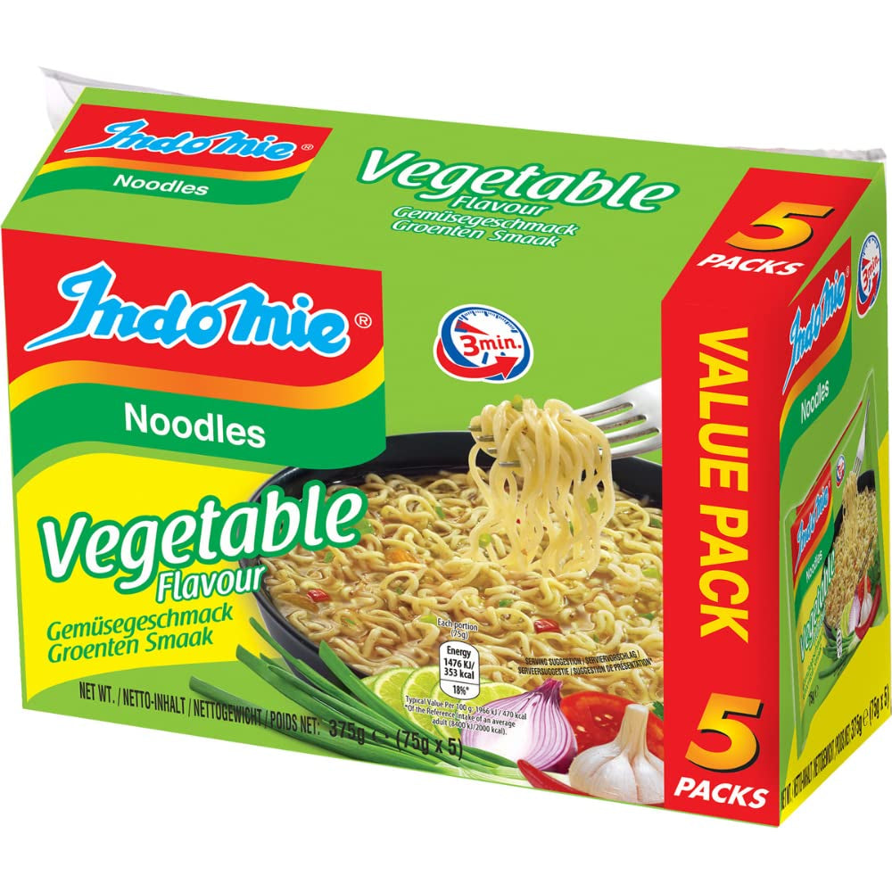 INDOMIE - Fideos instantáneos con gambas, paquete de 5 - (1 x 5 x 70 g)