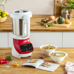 Soup&Plus LM924500 Batidora de pie, 1100 W, Schüssel 2 L, Edelstahlklingen, 3 programas automáticos, Manueller Modus, Perfektes Mixen, Suppen, Smoothies, Eussies, Made in France, Soup&Plus Mother and Child Naty Shop