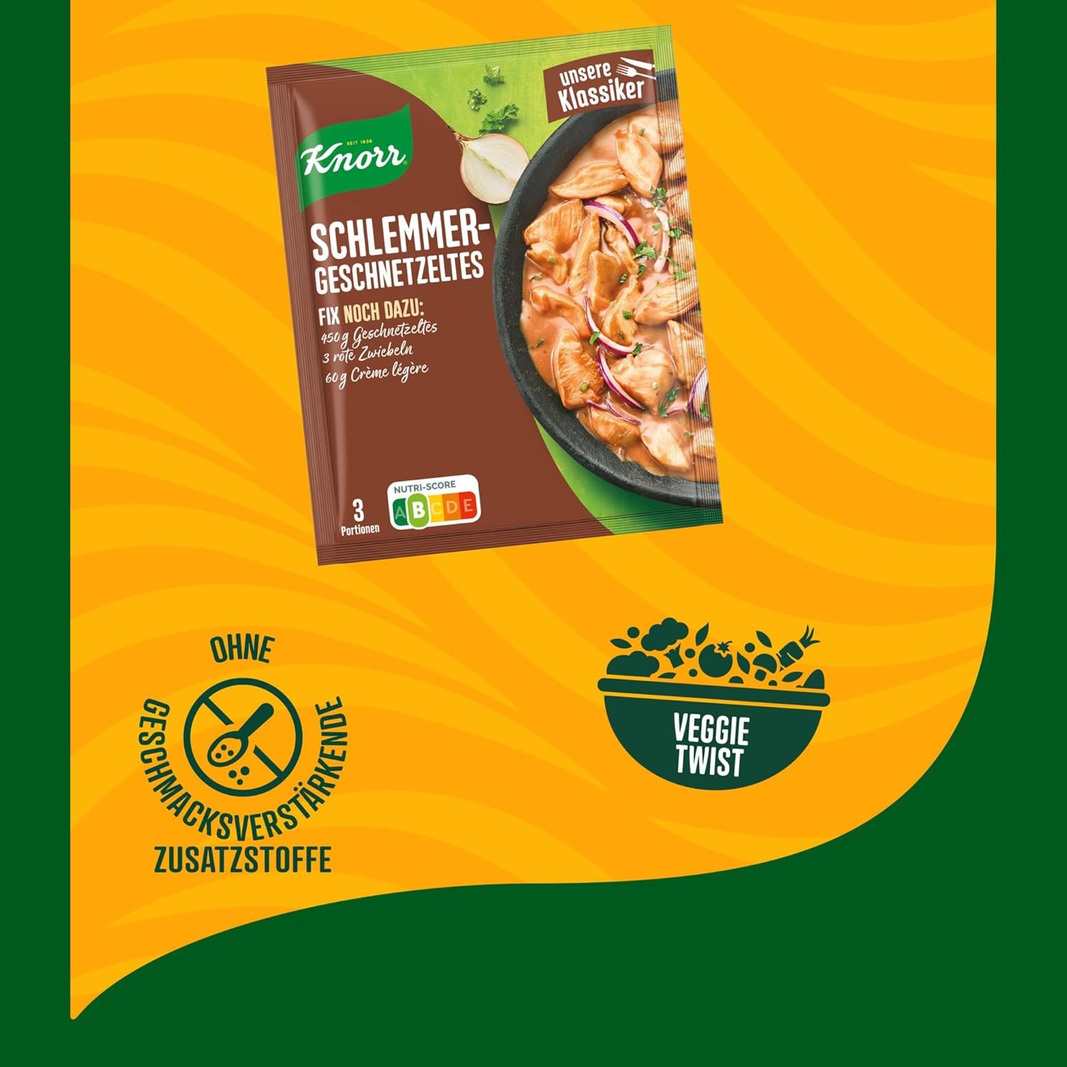 Knorr Fix Würzmischung Schlemmer-Geschnetzeltes für ein leckeres Fleischgericht ohne geschmacksverstärkende Zusatzstoffe 43 g 1 unidad