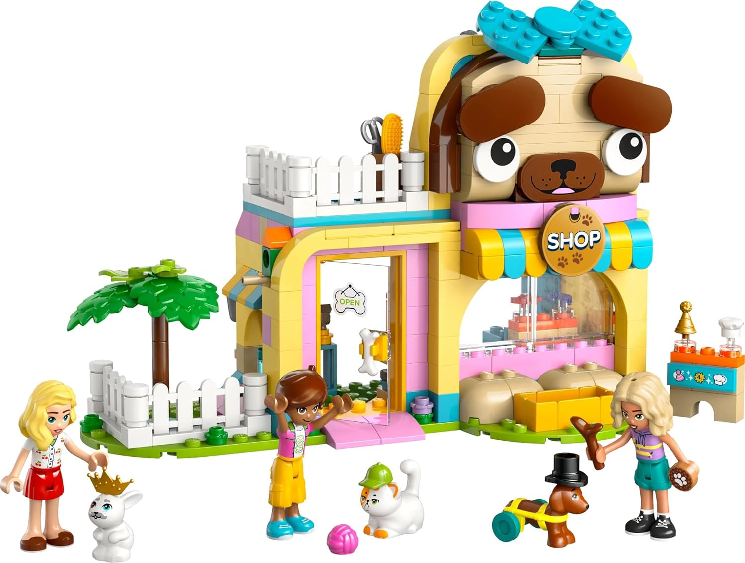 LEGO Friends Animal Accessories Store Set de juego de simulación Juguete educativo para niñas de 6 años 3 minifiguras y 3 figuras de animales Gato Perro Conejito Idea de regalo para niños 42650 Juegos de construcción Besuche den LEGO-Store