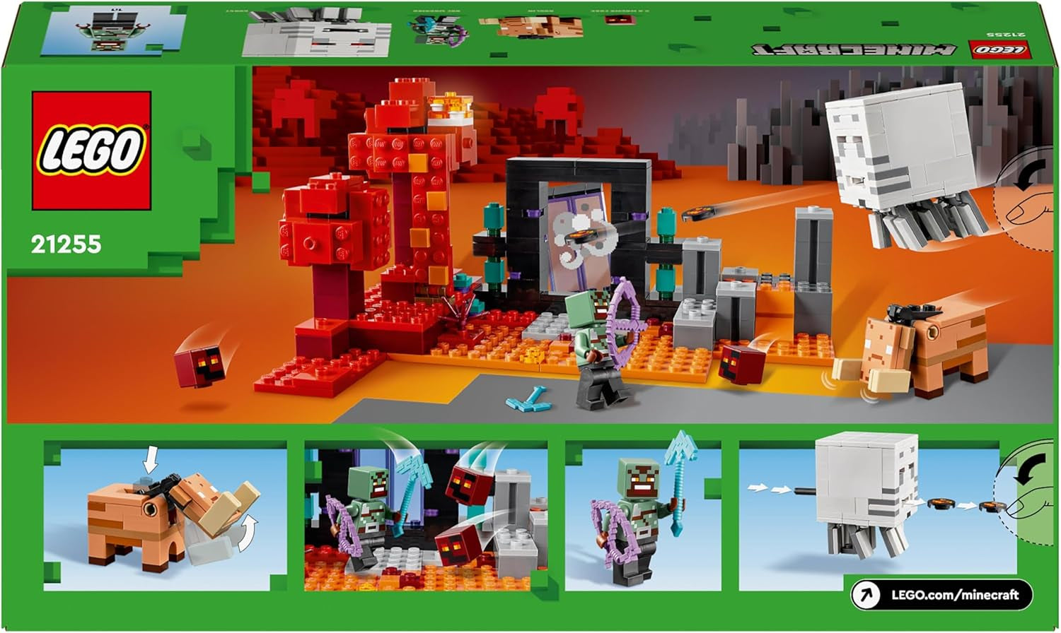 LEGO Minecraft Emboscada en el Portal Abisal Juego Abisal de Juguete para Niños con Escenas de Batalla y Figuras Legendarias que Incluye Ghast Regalo para Niños y Niñas Gamers 8 Años 21255 Juegos de Construcción Besuche den LEGO-Store