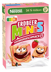 Nestlé Strawberry Minis, Cereal Integral Sabor Fresa, Pack de 7 (7x375g)