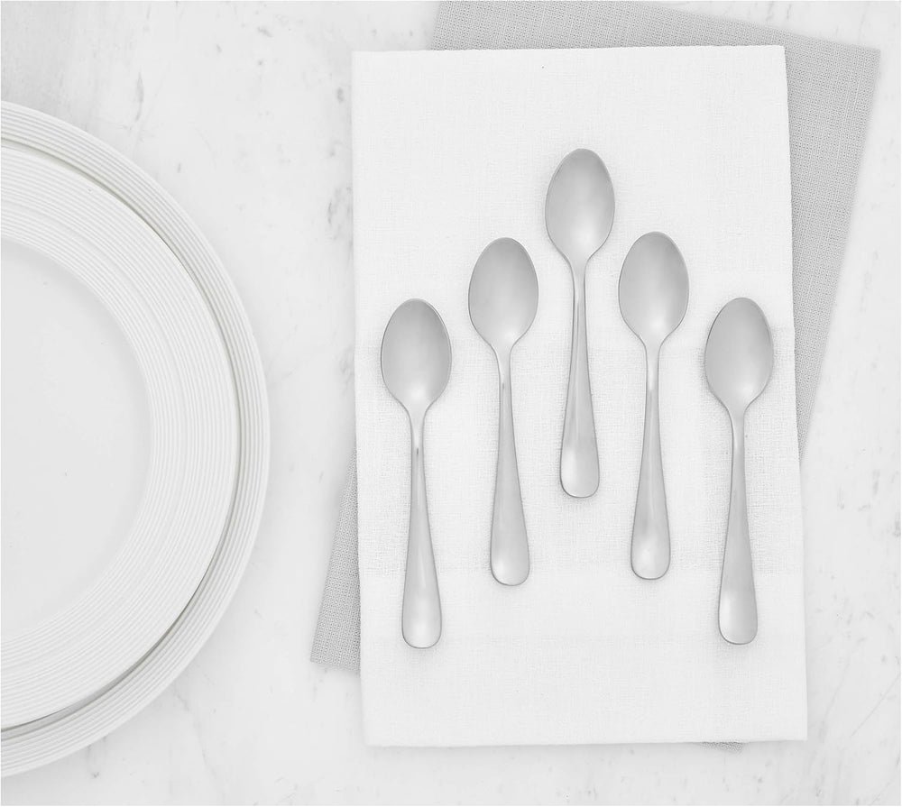 Lingură de cafea din oțel inoxidabil, design cu margini rotunde, pachet de 12, argintiu Bucatarie Naty Shop