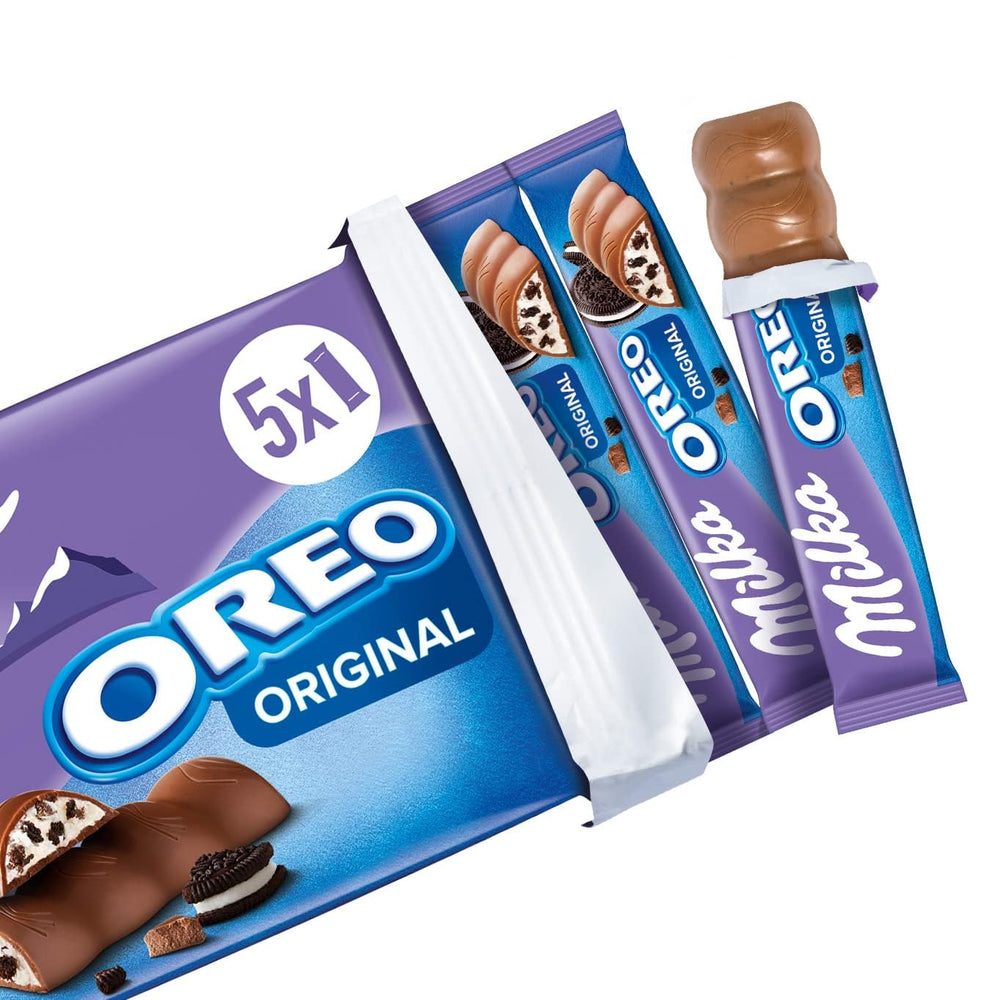 Barritas Milka & OREO – Chocolate con leche alpino con crujientes trozos de galletas OREO en crema de leche – 13 x 185g