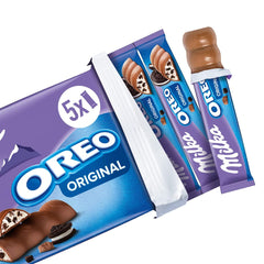 Barritas Milka & OREO – Chocolate con leche alpino con crujientes trozos de galletas OREO en crema de leche – 13 x 185g
