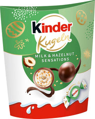 Kinder Milk & Hazelnut Sensations bolitas 90g - Bolitas de chocolate con leche con relleno cremoso de leche y trozos de avellana - Chocolate de Pascua, dulces de Pascua - Regalo y souvenir de Pascua