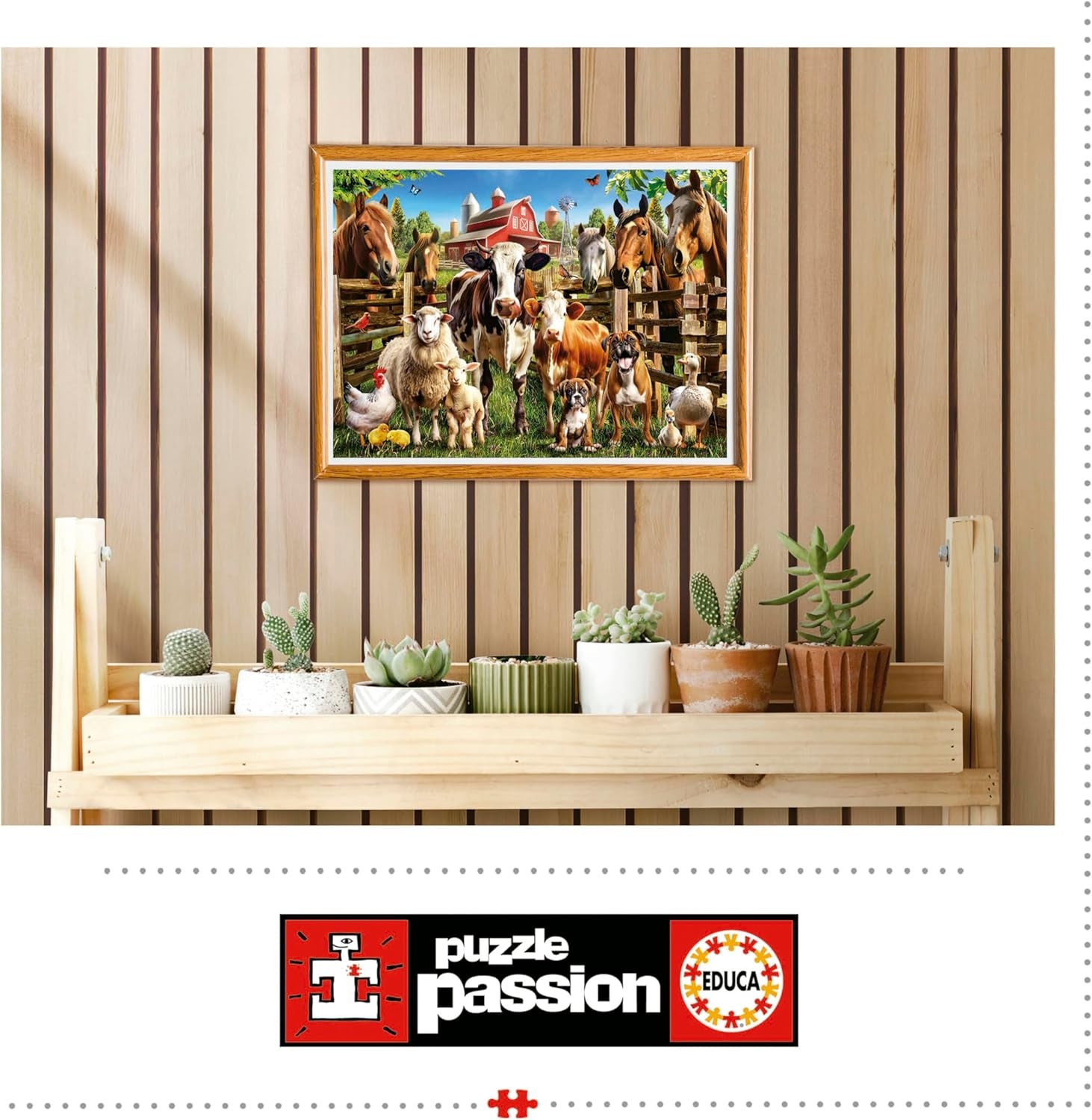 Educa - Puzzle de 500 piezas para adultos | Animales de granja traviesos. Dimensiones: 48 X 34 cm. Incluye pegamento para rompecabezas Fixpuzzle. Durante 11 años (19905) Puzzle Naty Shop