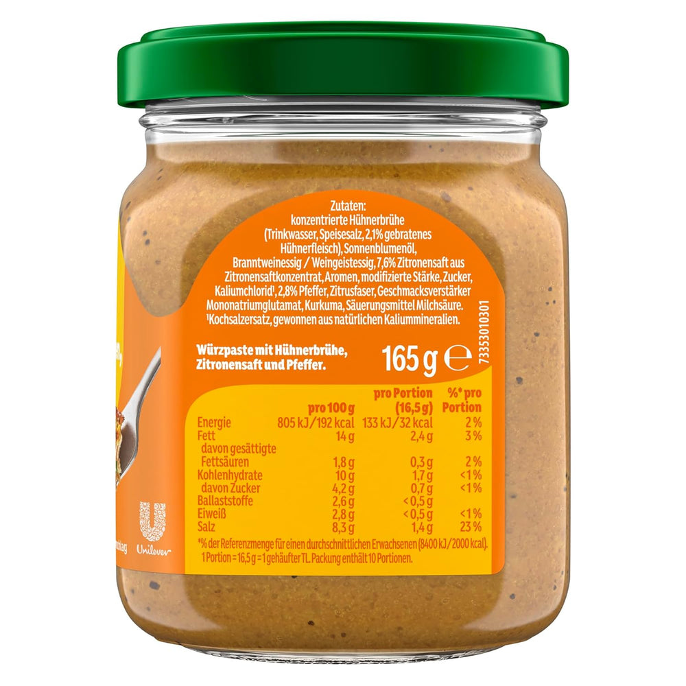 Knorr Schnell gewürzt Kochpaste Gebratenes Hühnchen, Zitrone & Pfeffer einfach & schnell für einen besonders intensivoven, geballten Gesmack 165 g