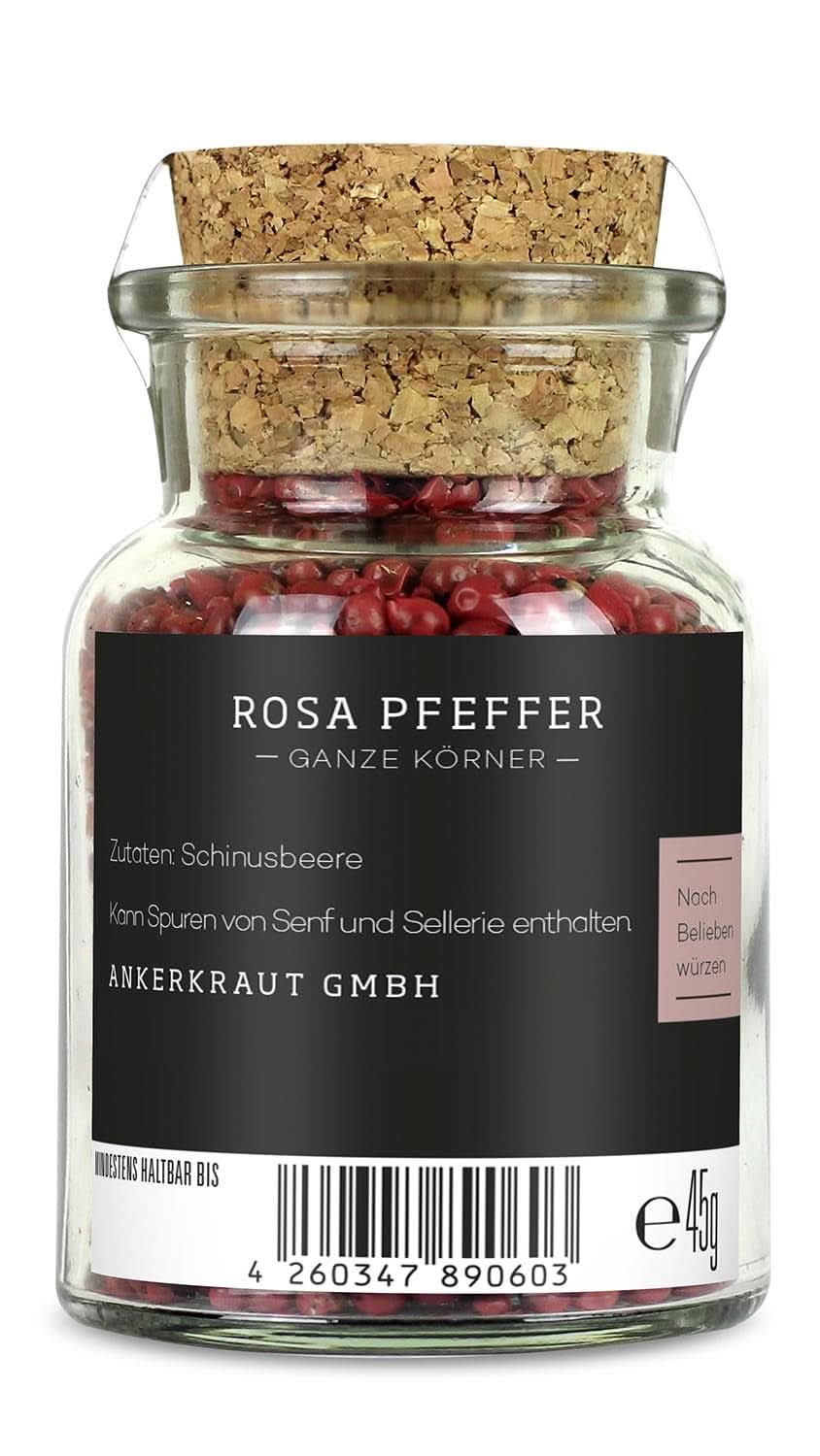 Ankerkraut, pimienta rosa (Schinus Berry), frutos rosados, perfecto para Gin and Tonic, 45 gramos Condimente Naty Shop