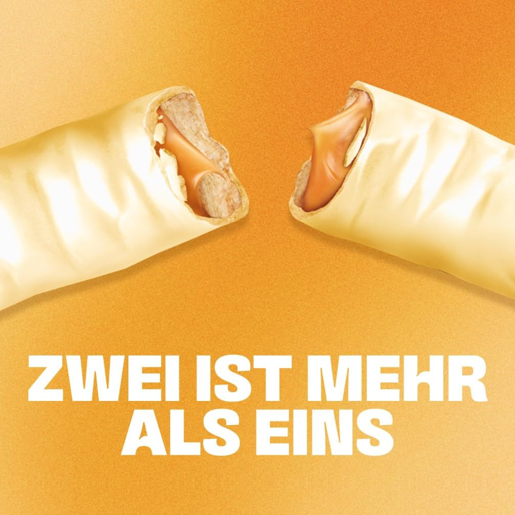 Barras de chocolate blanco Twix; caramelo, galletas, chocolate blanco; paquete múltiple de chocolates; 5 barras (5 x 46 g)