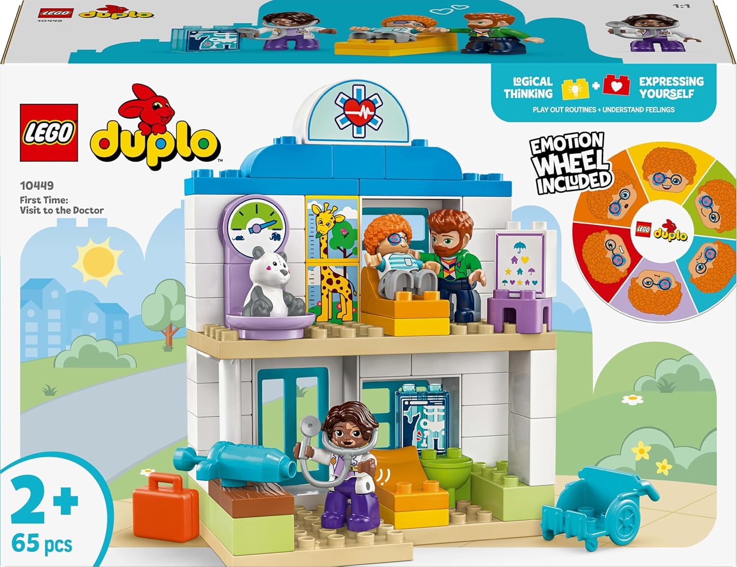 LEGO DUPLO Town Primera visita al médico, juguete de construcción, set de juego para fomentar la motricidad fina, regalo para niños pequeños de 2 años, juguete educativo, juego de rol en el hospital 10449 Juegos de construcción Ver en LEGO-Store