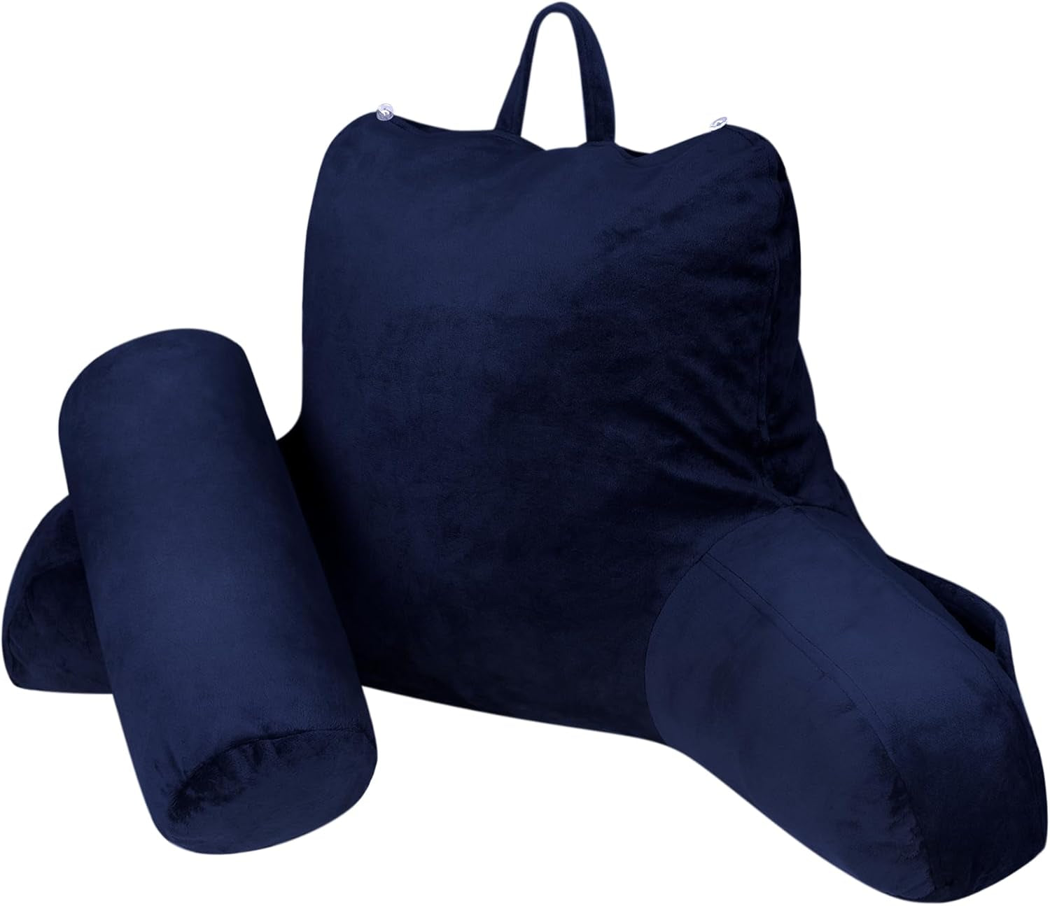 Pernă ergonomică pentru citit INFANZIA cu cotiere, suport pentru spate, bleumarin