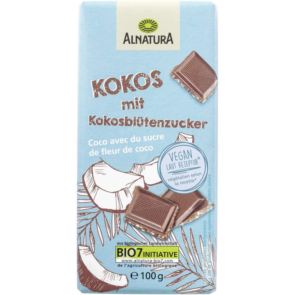 Alternativa vegana orgánica al chocolate con azúcar de flores de coco, 100g
