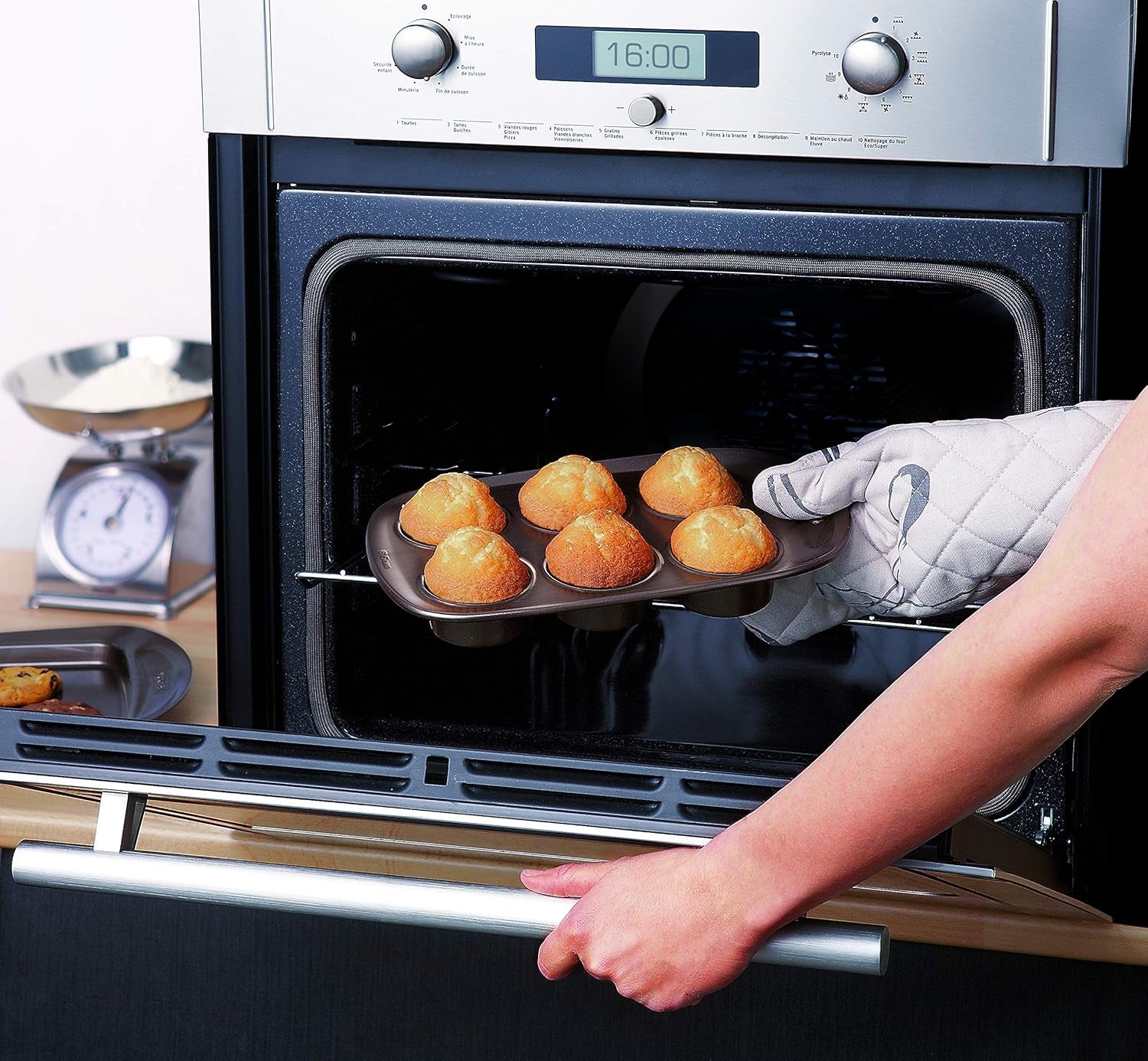 Pyrex BANDEJA 6 MAGDALENAS ASYMETRIA PX Muffinförmchen, Metall, Bunt, 6 Moldes y bandejas para magdalenas Naty Shop