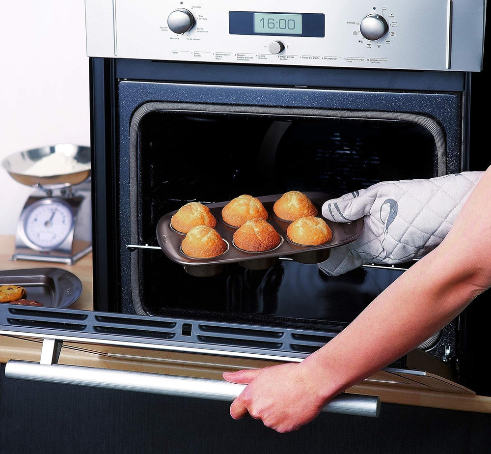 Pyrex BANDEJA 6 MAGDALENAS ASYMETRIA PX Muffinförmchen, Metall, Bunt, 6 Moldes y bandejas para magdalenas Naty Shop