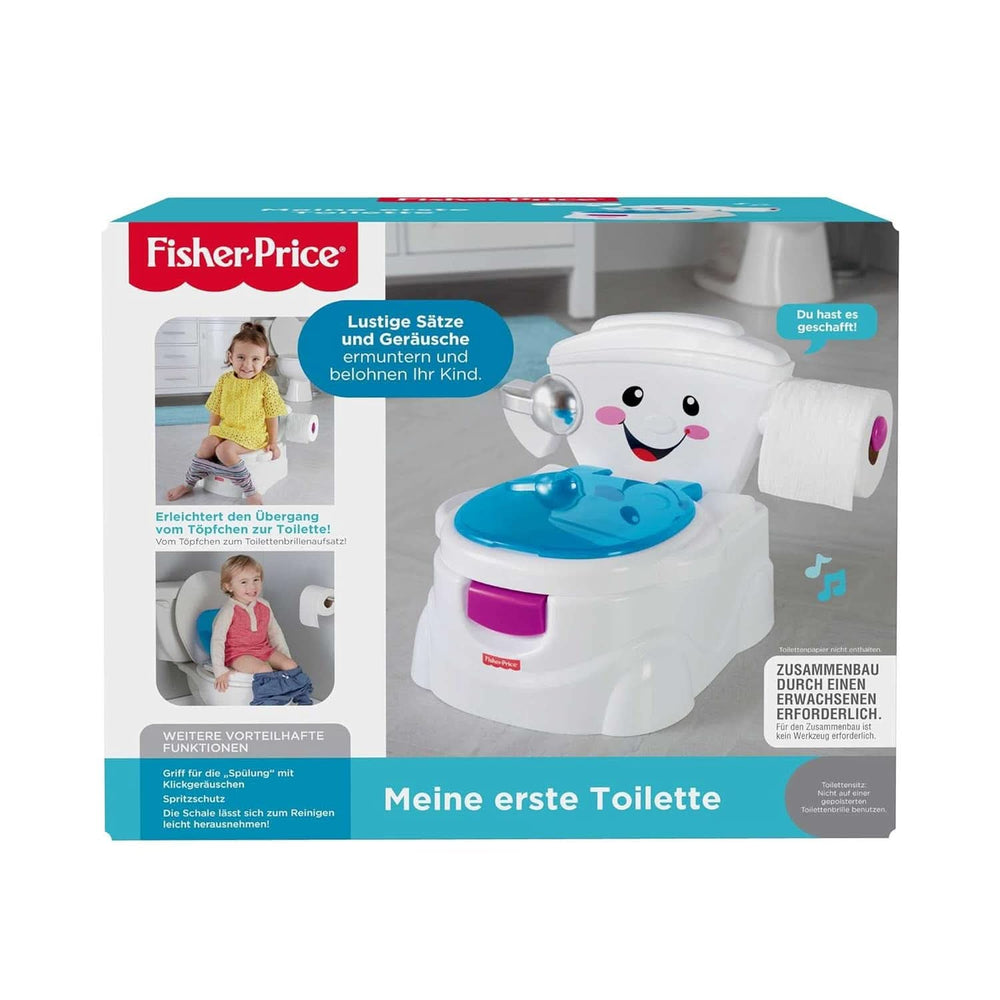 Fisher-Price Meine Erste Toilette, Baby Töpfchen, Mit Musik & Lustigen Sätzen, Tragbare Baby Toilette, Abnehmbarer Toilettenaufsatz, Deutsche Version, Ab 1 Jahr, P4326 Accesorios Alimentación y lactancia Bebe Naty Shop