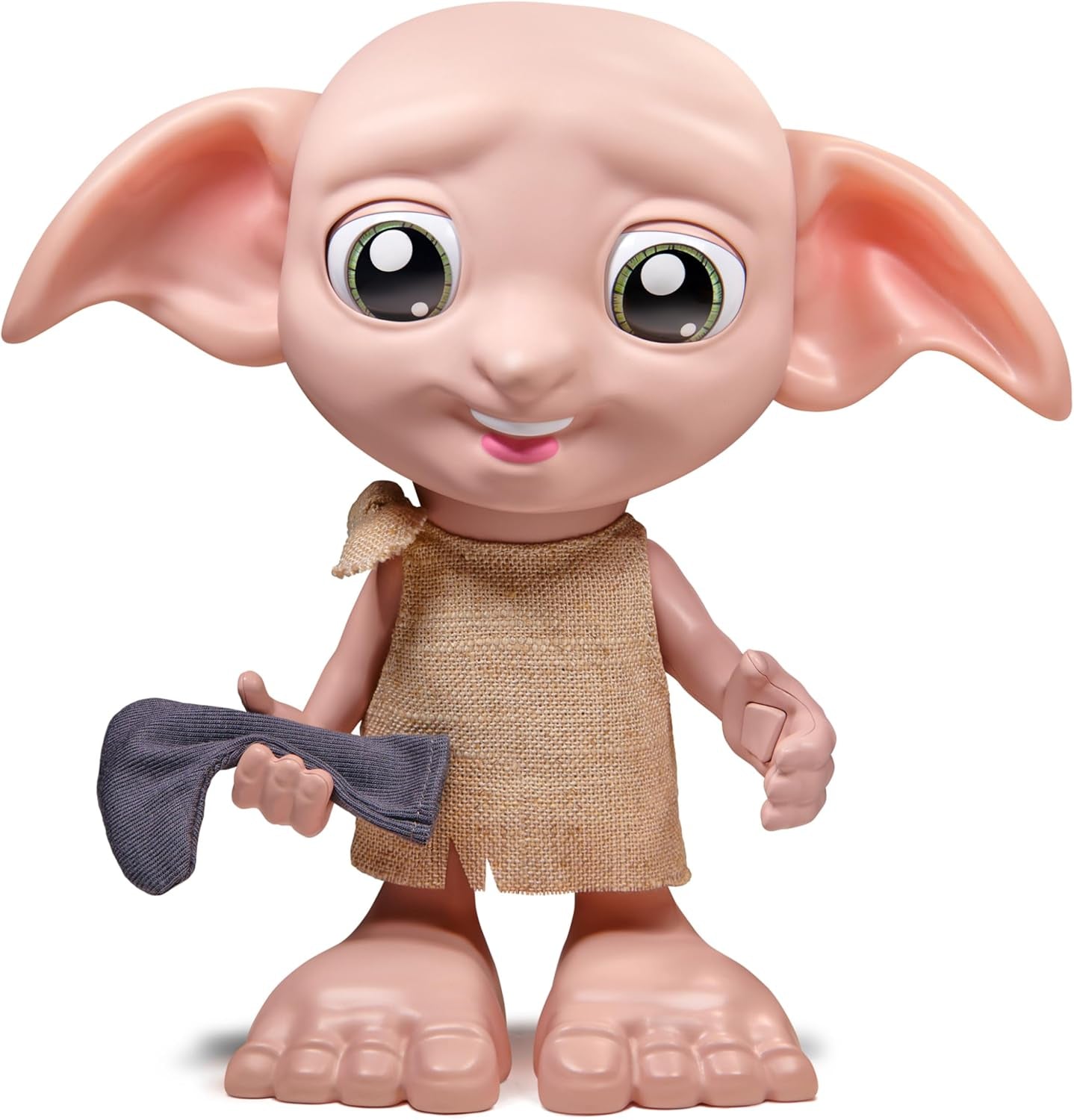 Wizarding World Harry Potter - Interaktiver Dobby Hauself Puppe mit über 30 Geräuschen, Sätzen und Bewegungen, Deutsch-Italienisch, Spielzeug für Kinder ab 6 Jahren, Fanartikel