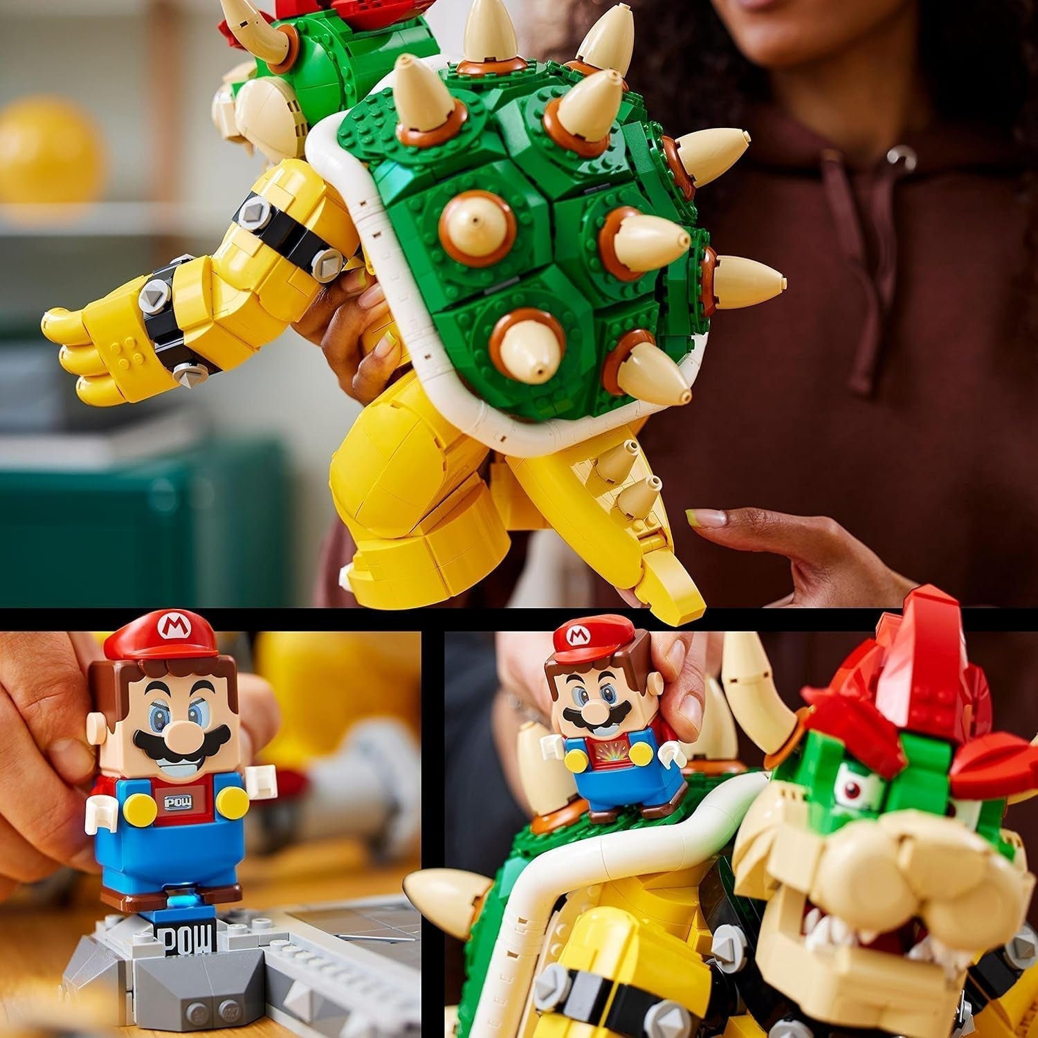 LEGO Super Mario The Mighty Bowser Kit de modelo 3D Conjunto grande de figuras de acción coleccionables que incluye plataforma de duelo Idea de regalo para fanáticos Exhibición como decoración de la habitación 71411 Juegos de construcción Besuche den LEGO-Store