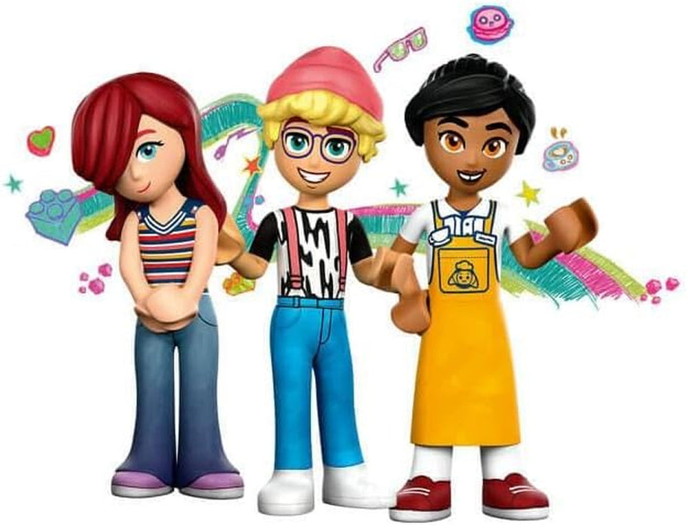 LEGO Friends Heartlake City Café, juguete para niños, panadería de juguetes, idea de regalo para niñas y niños mayores de 6 años, juego de 3 figuras de juego y figura de perro 42618 Juegos de construcción Besuche den LEGO-Store
