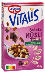 Dr. Oetker Vitalis Muesli de chocolate amargo: Muesli de desayuno con chocolate amargo, paquete de 6 (6 x 600 g)