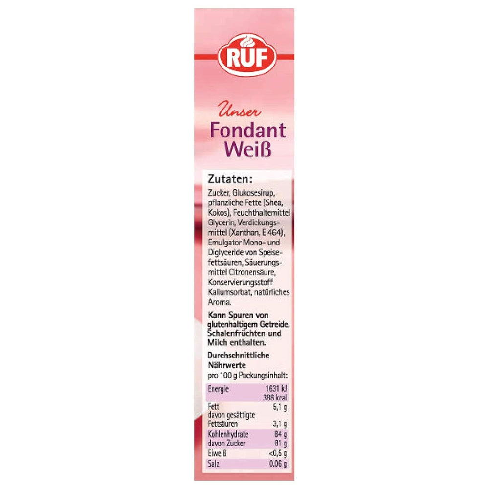 RUF Fondant, potrivit pentru modelarea figurilor, florilor și literelor, 250 grame Glazuri si Decor Naty Shop