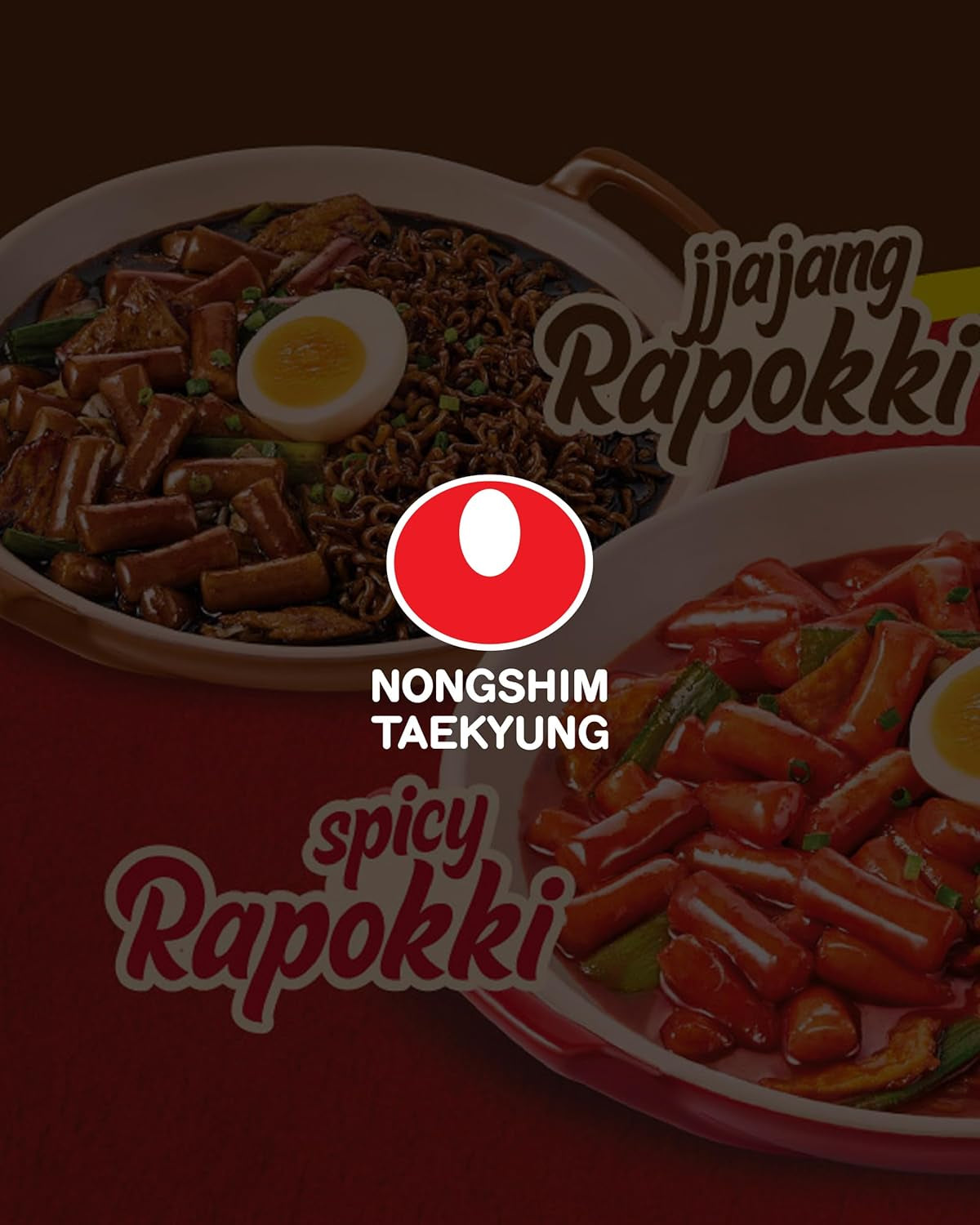 NONGSHIM Rapokki (Jjajang, 400 ml): auténtica comida callejera coreana, ramen y pasteles de arroz, frijoles negros; rápido y fácil de preparar, listo en 4 minutos