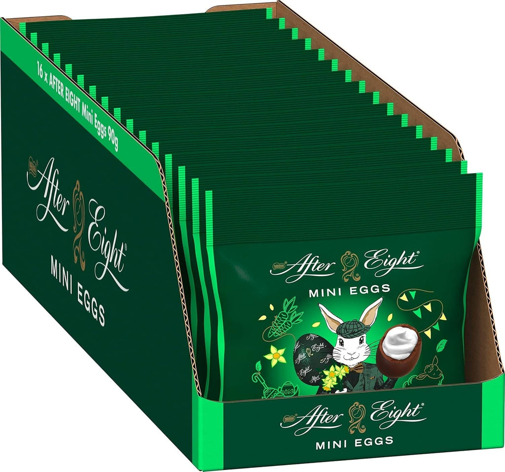 NESTLÉ after EIGHT, ouă mici de Paște de ciocolată neagră ambalate individual cu umplutură de mentă, 90 grame Bomboane de Ciocolata Naty Shop 16 x 90 grame