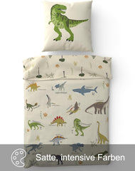 Skybrands Dino Bedtuene 135X200 Bedtuene Infantil Dinosaurier Baumwolle 2Tlg Kinder Bedtuene Dinosaurier 135X200 + Bolsa Naty Shop