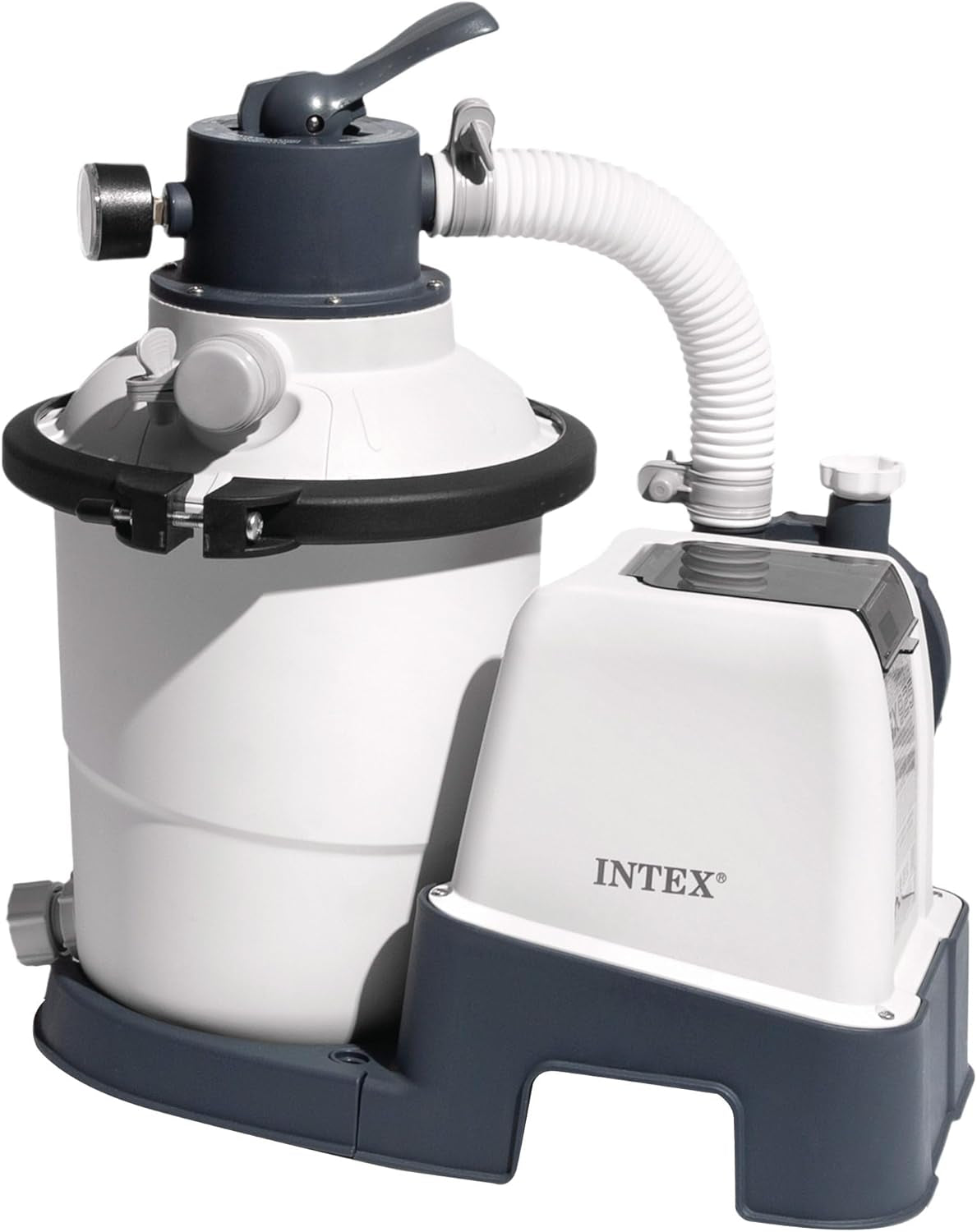 Bomba de filtración de arena Intex 26642 Krystal Clear con RCD, caudal de agua 3500 l/h, caudal del sistema 2000 l/h, plástico, blanco