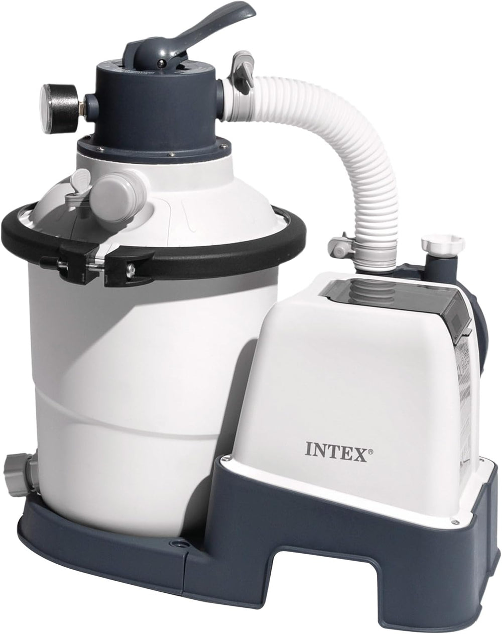 Bomba de filtración de arena Intex 26642 Krystal Clear con RCD, caudal de agua 3500 l/h, caudal del sistema 2000 l/h, plástico, blanco