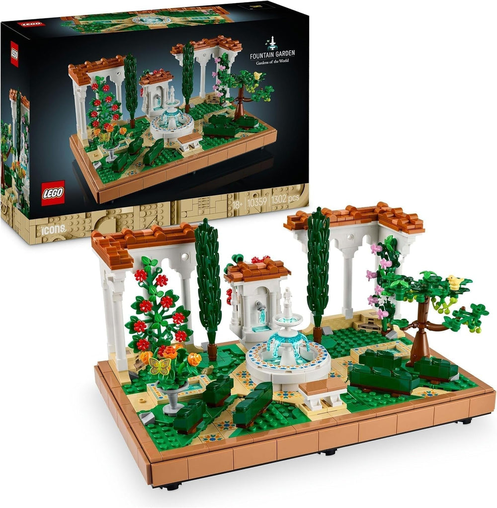 LEGO Icons Fountain Garden - Set de construcción en miniatura para adultos con hojas, cipreses, árboles, enredaderas y flores - Idea creativa de regalo de cumpleaños, regalo de inauguración de la casa para mujeres y hombres - 10359 Juegos de construcción Besuche den LEGO-Store Default title