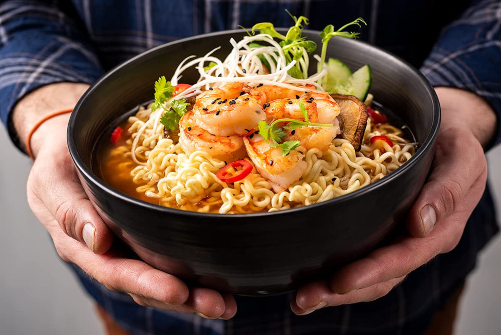 Fideos instantáneos Nong Shim con camarones, tazón grande - Sopa de ramen coreana - Preparación rápida - 115 g (1 paquete)