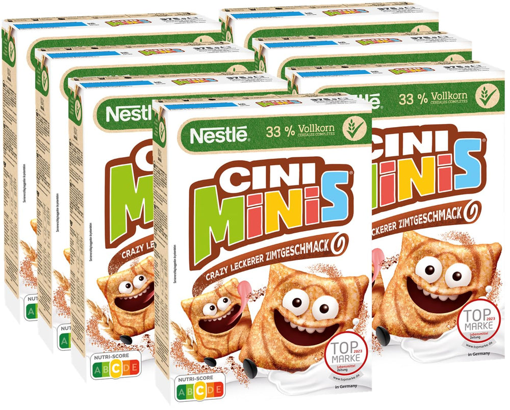 Nestlé CINI MINIS, Muesli con Canela, 37% Cereales Integrales Vitales, con Vitaminas, Calcio y Hierro, Copos Crujientes, Paquete de 7 (7x375g)
