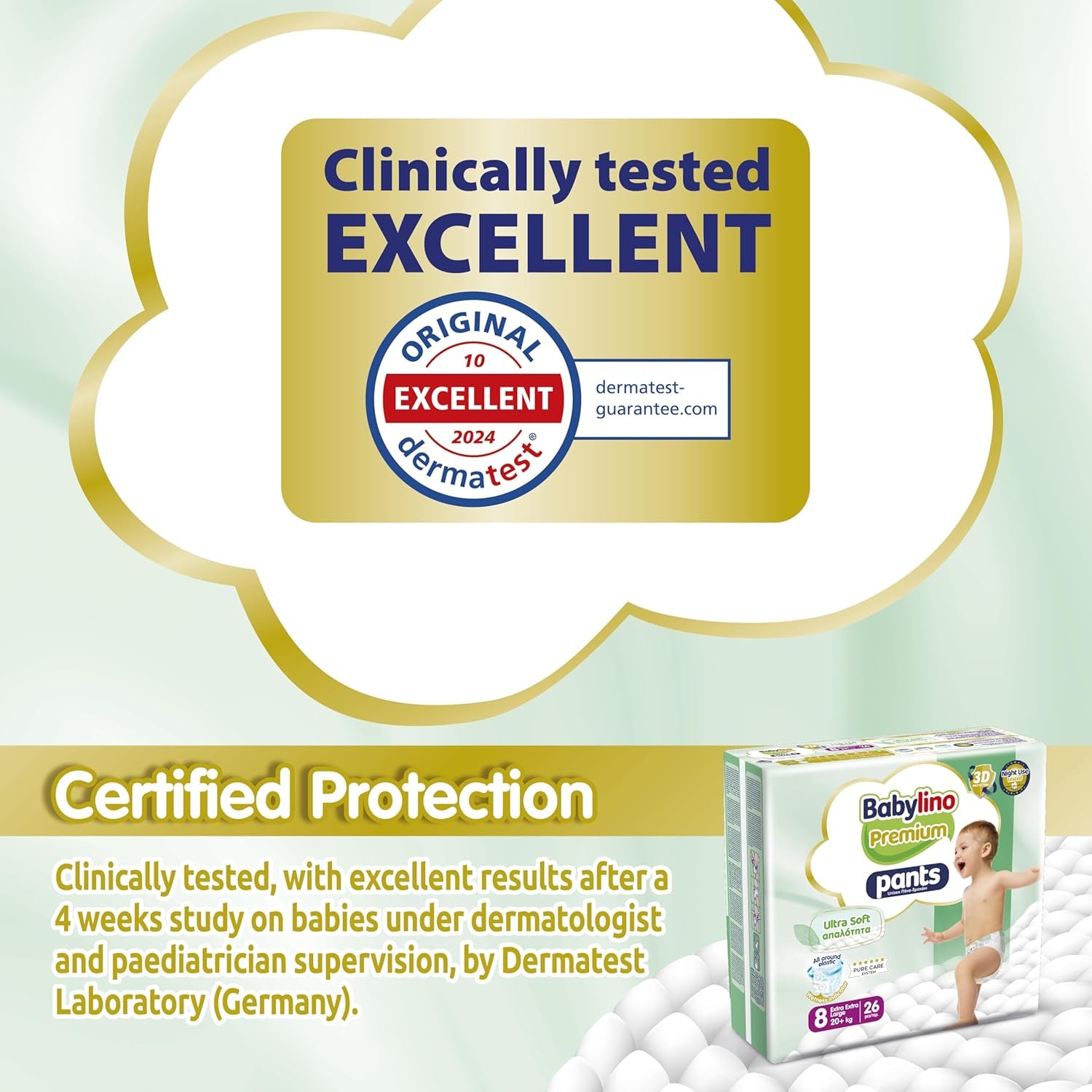 Pantalón Premium Talla 8 con filtro ultrasuave, XXL (20+ kg), 104 piezas