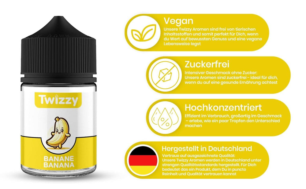 Twizzy Sabor alimentario Plátano - 60 ml - Sabor intenso - Ideal para repostería Aromas Naty Shop