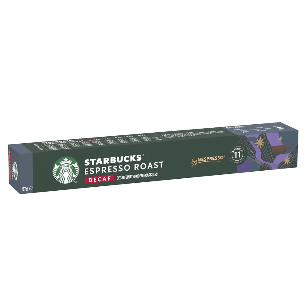 STARBUCKS Espresso Roast Entkoffeiniert by Nespresso, Dunkle Röstung, Kaffeekapseln 10 x 10 (100 Kapseln)