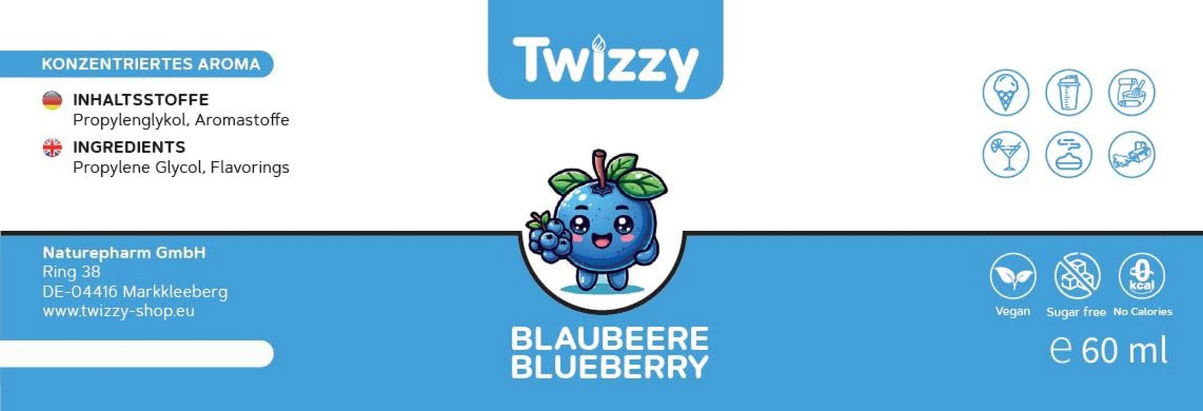 Twizzy Arándano, Aroma Alimentario -60 ml - Aroma intenso - Ideal para repostería Aromas Naty Shop